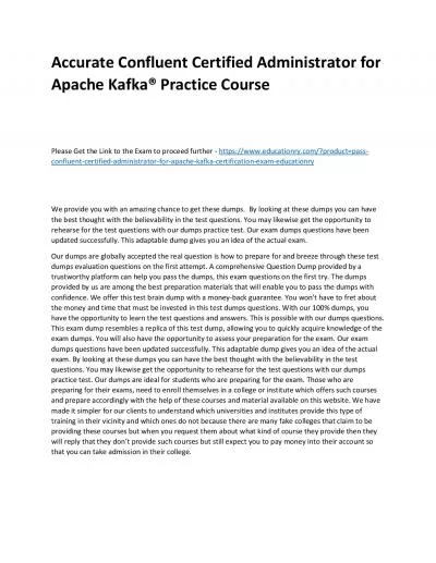 Confluent Certified Administrator for Apache Kafka