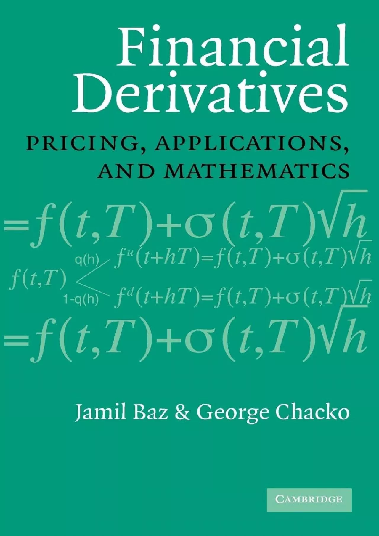 Financial Derivatives: Pricing Applications and Mathematics