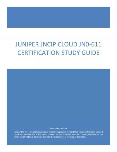 Juniper JNCIP Cloud JN0-611 Certification Study Guide