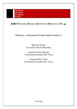 Waterloo: a Godsend for French Public Finances?