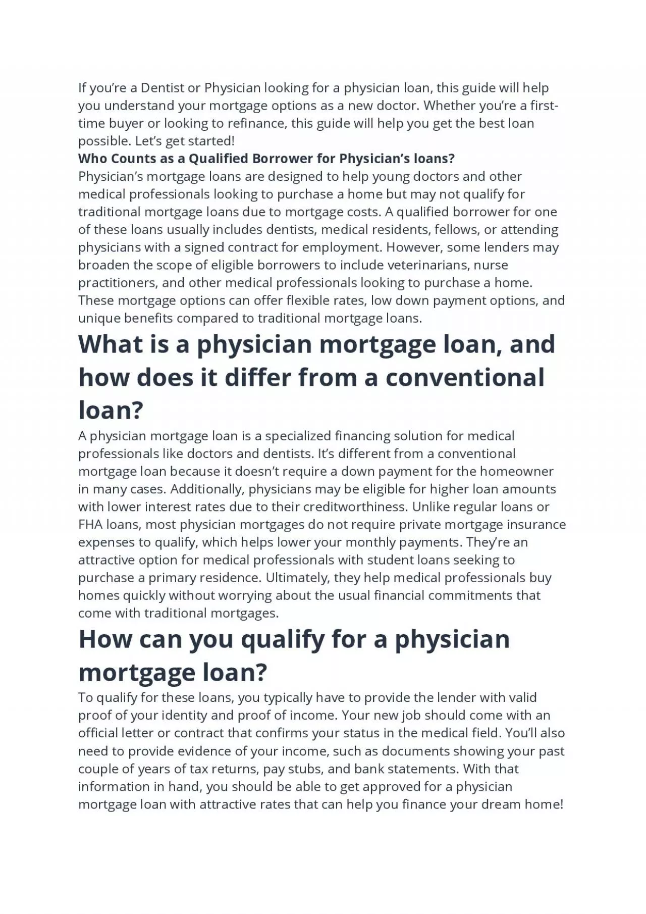 PDF-The Ultimate Guide to Physicians Mortgage Loans