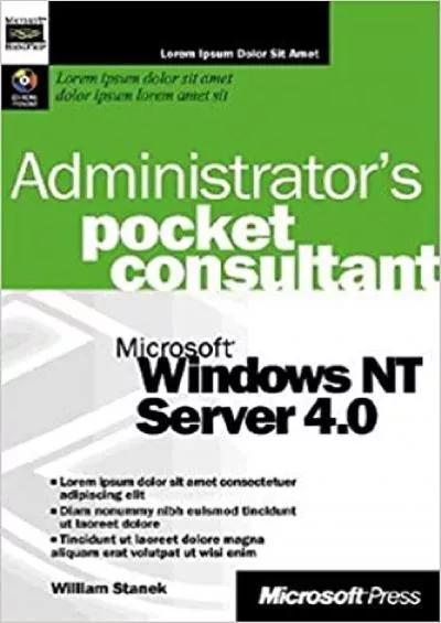 Microsoft Windows NT Server 40 Administrators Pocket Consultant Independent AdministrationSupport