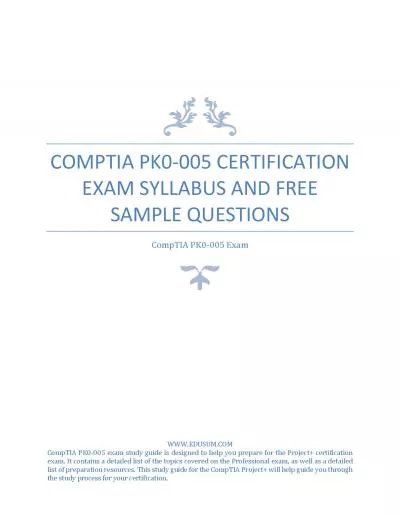 CompTIA PK0-005 Certification Exam syllabus and Free Sample Questions