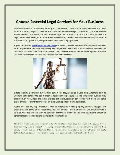 Choose Essential Legal Services for Your Business