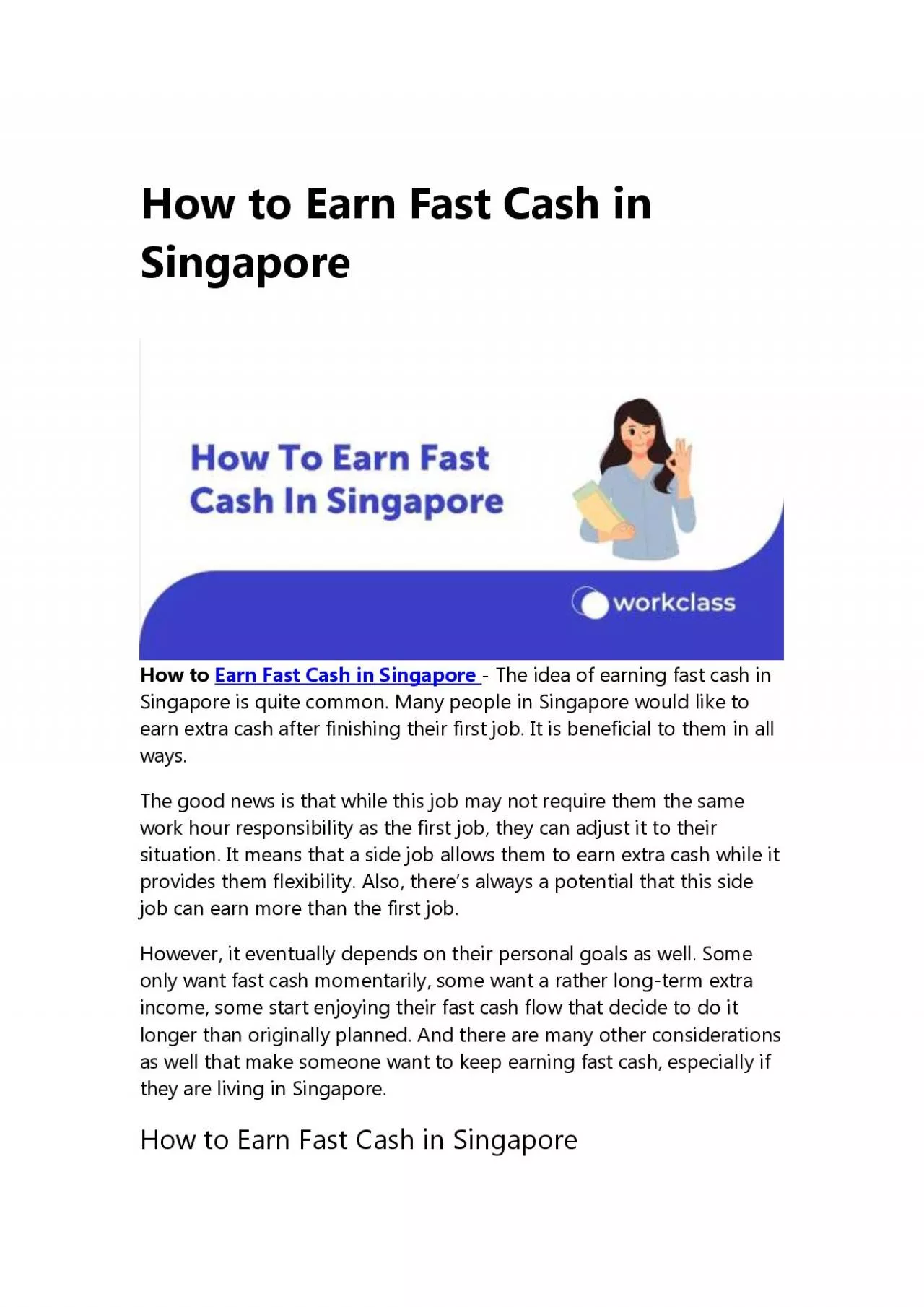 PDF-How to Earn Fast Cash in Singapore