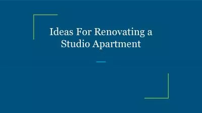 Ideas For Renovating a Studio Apartment