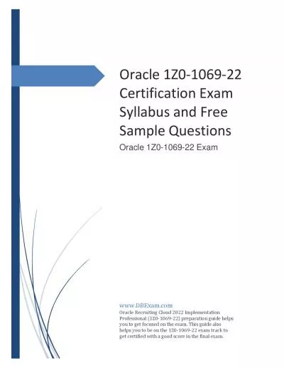 Oracle 1Z0-1069-22 Certification Exam Syllabus and Free Sample Questions