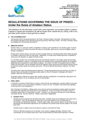 G.A. REGULATIONS GOVERNING THE ISSUE OF PRIZES 