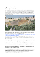 Golgotha Rediscovered!Where was Jesus Crucified?Since Constantine I th