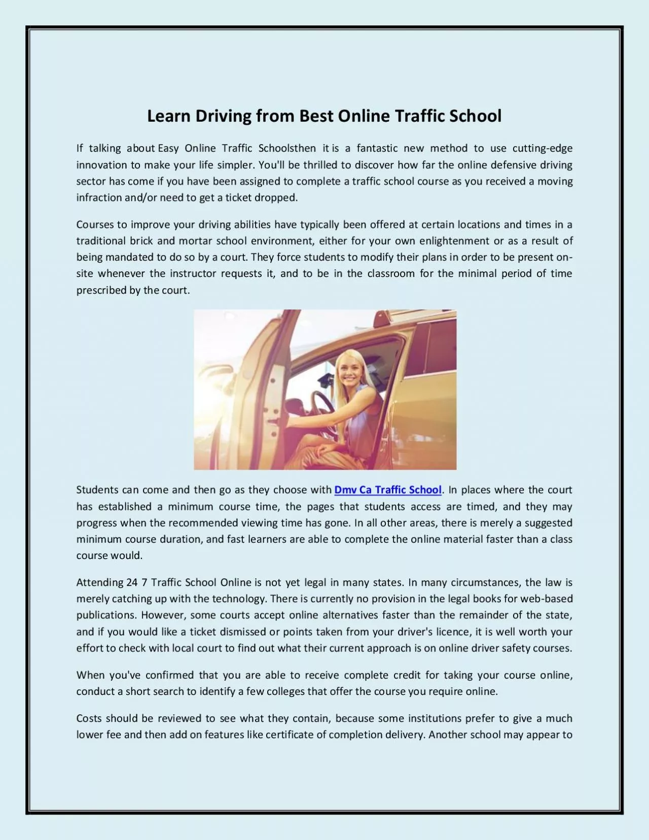 Learn Driving from Best Online Traffic School