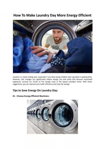 How To Make Laundry Day More Energy Efficient - Hello Laundry