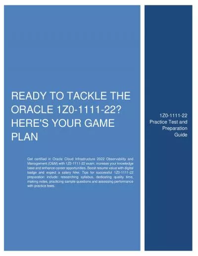 Ready to Tackle the Oracle 1Z0-1111-22? Here\'s Your Game Plan