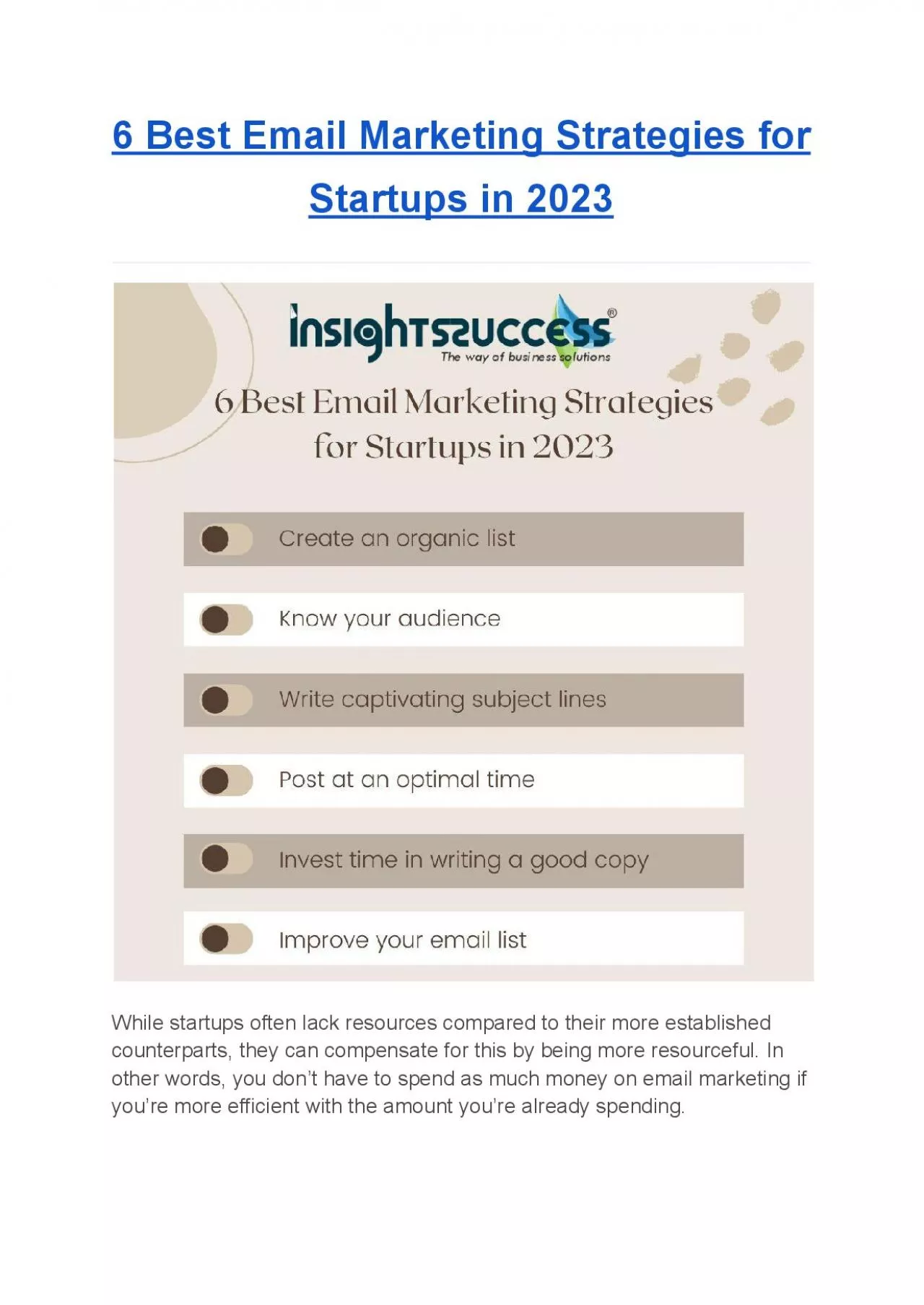 6 Best Email Marketing Strategies for Startups in 2023