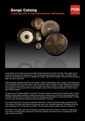 Gongs belong to the oldest and most important musical instruments of S