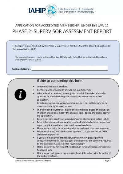 IAHIP-Accreditation-SupervisorReport-V01   