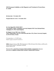 1  &#x/MCI; 0 ;&#x/MCI; 0 ;2012European Guideline on the Diagn