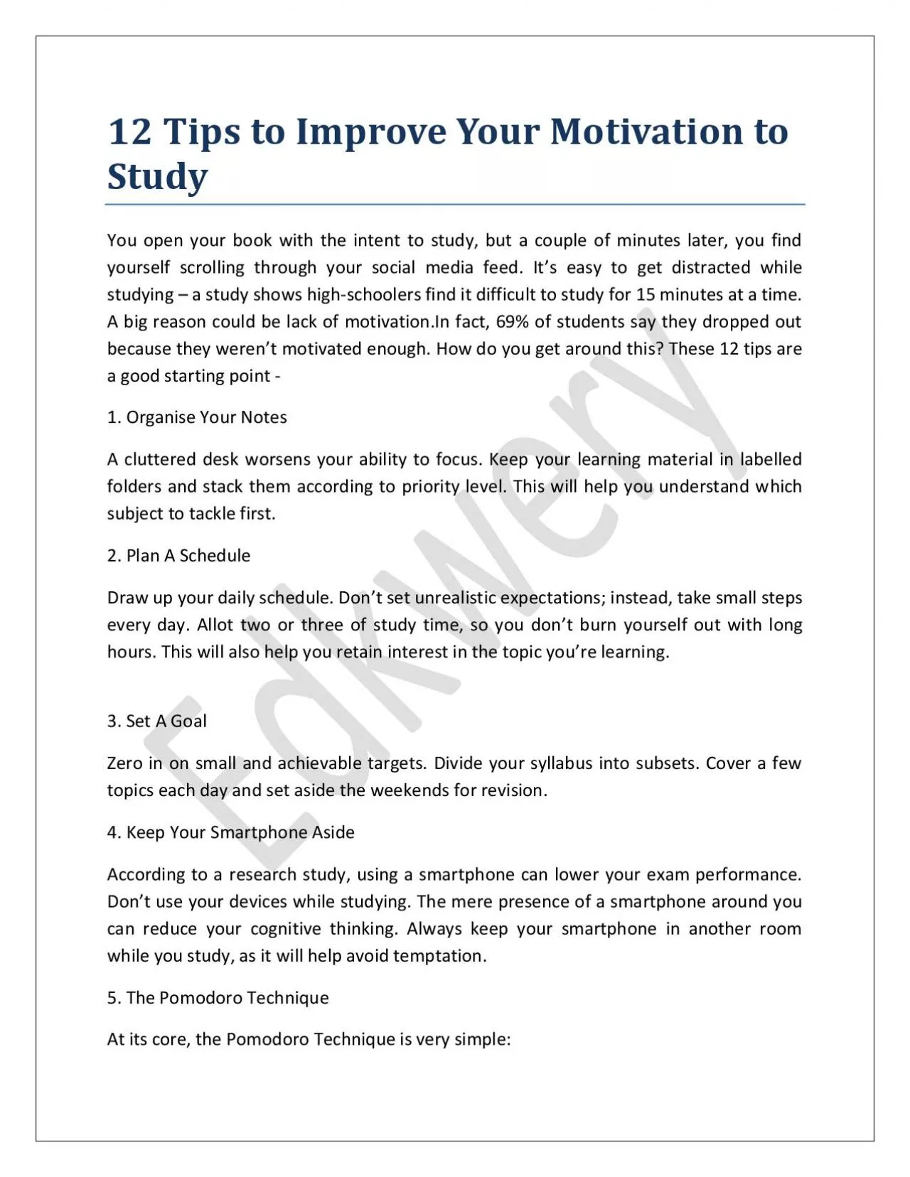 12 Tips to Improve Your Motivation to Study
