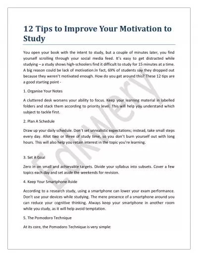 12 Tips to Improve Your Motivation to Study