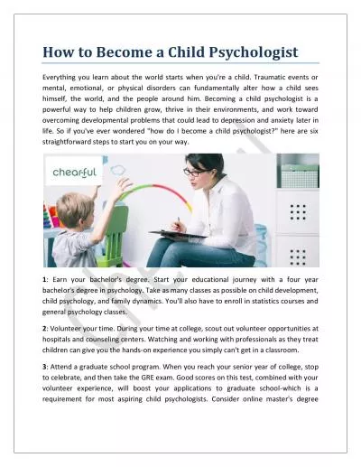 How to Become a Child Psychologist