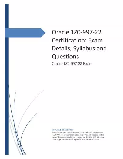 Oracle 1Z0-997-22 Certification: Exam Details, Syllabus and Questions