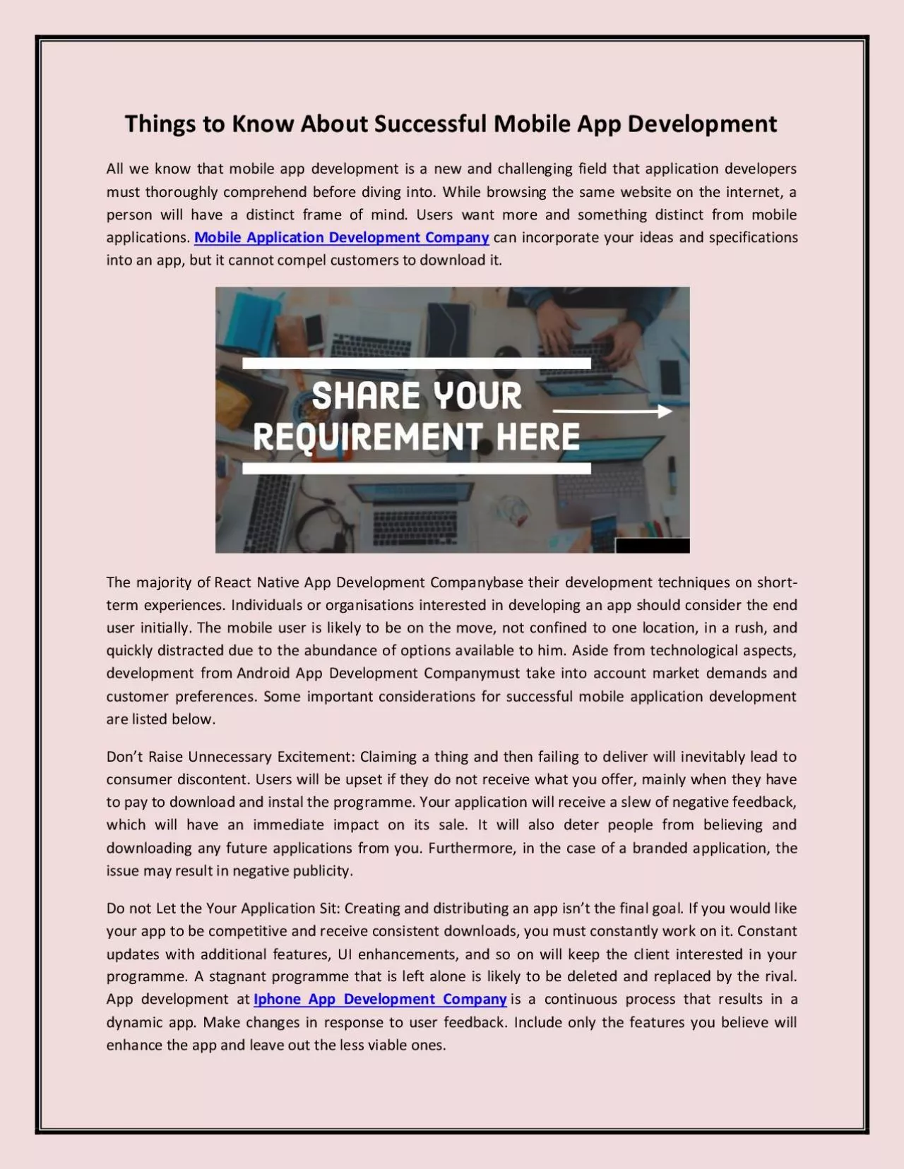 PDF-Things to Know About Successful Mobile App Development
