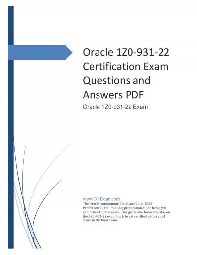 Oracle 1Z0-931-22 Certification Exam Questions and Answers PDF [2023]