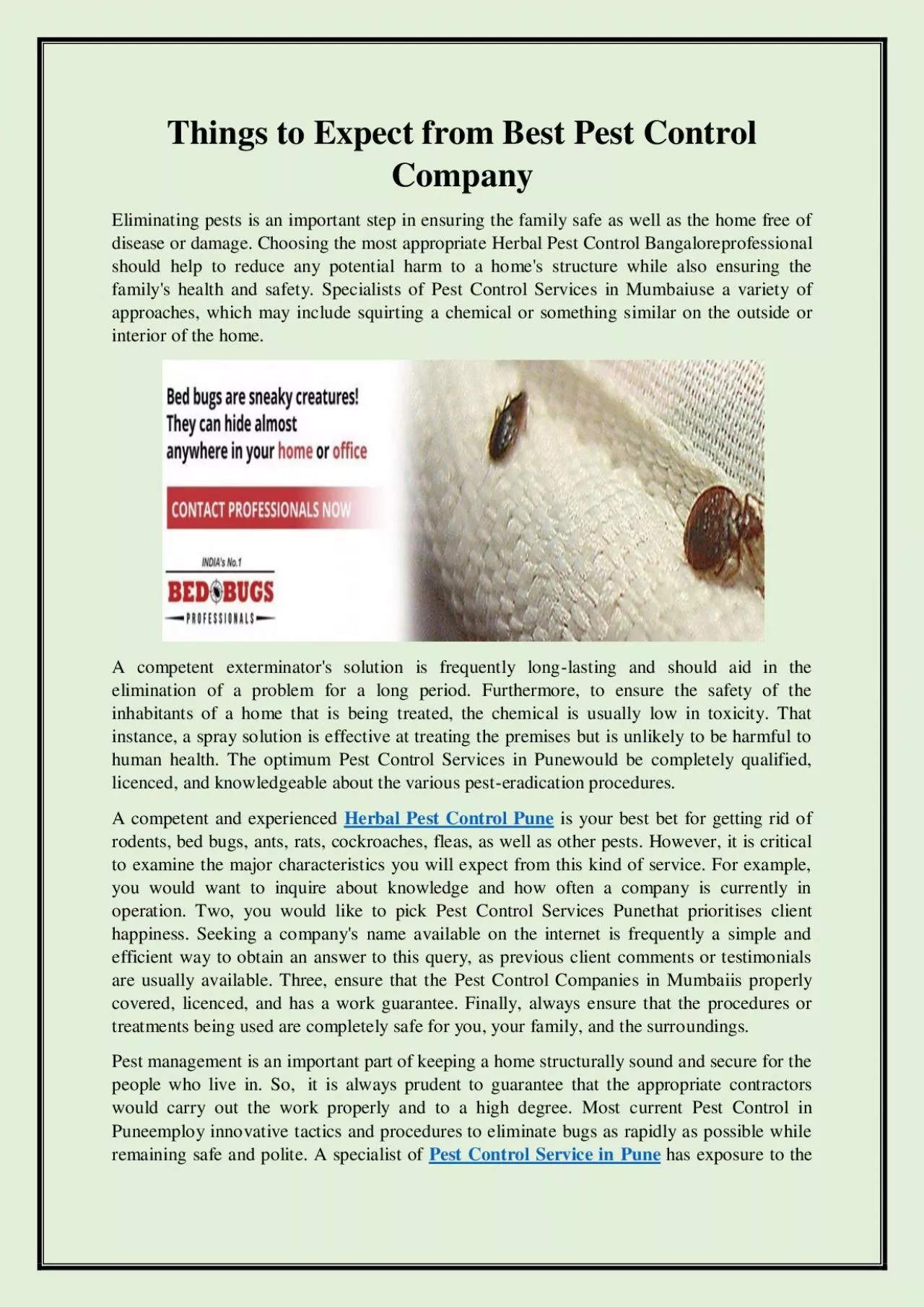 PDF-Things to Expect from Best Pest Control Company