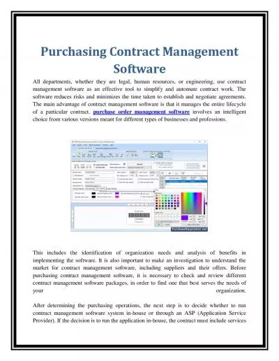 Purchasing Contract Management Software