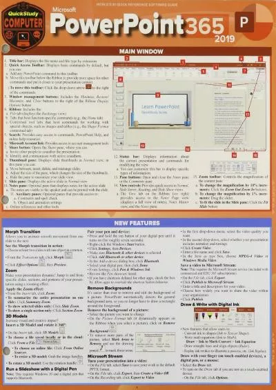 Microsoft PowerPoint 365 - 2019: A Quickstudy Laminated Software Reference Guide