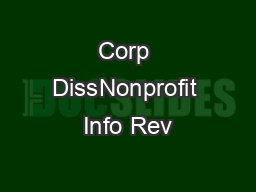 Corp DissNonprofit Info Rev