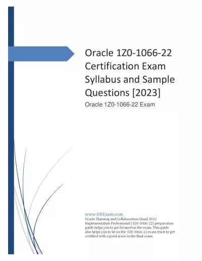 Oracle 1Z0-1066-22 Certification Exam Syllabus and Sample Questions [2023]