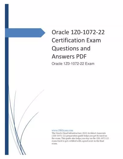 Oracle 1Z0-1072-22 Certification Exam Questions and Answers PDF