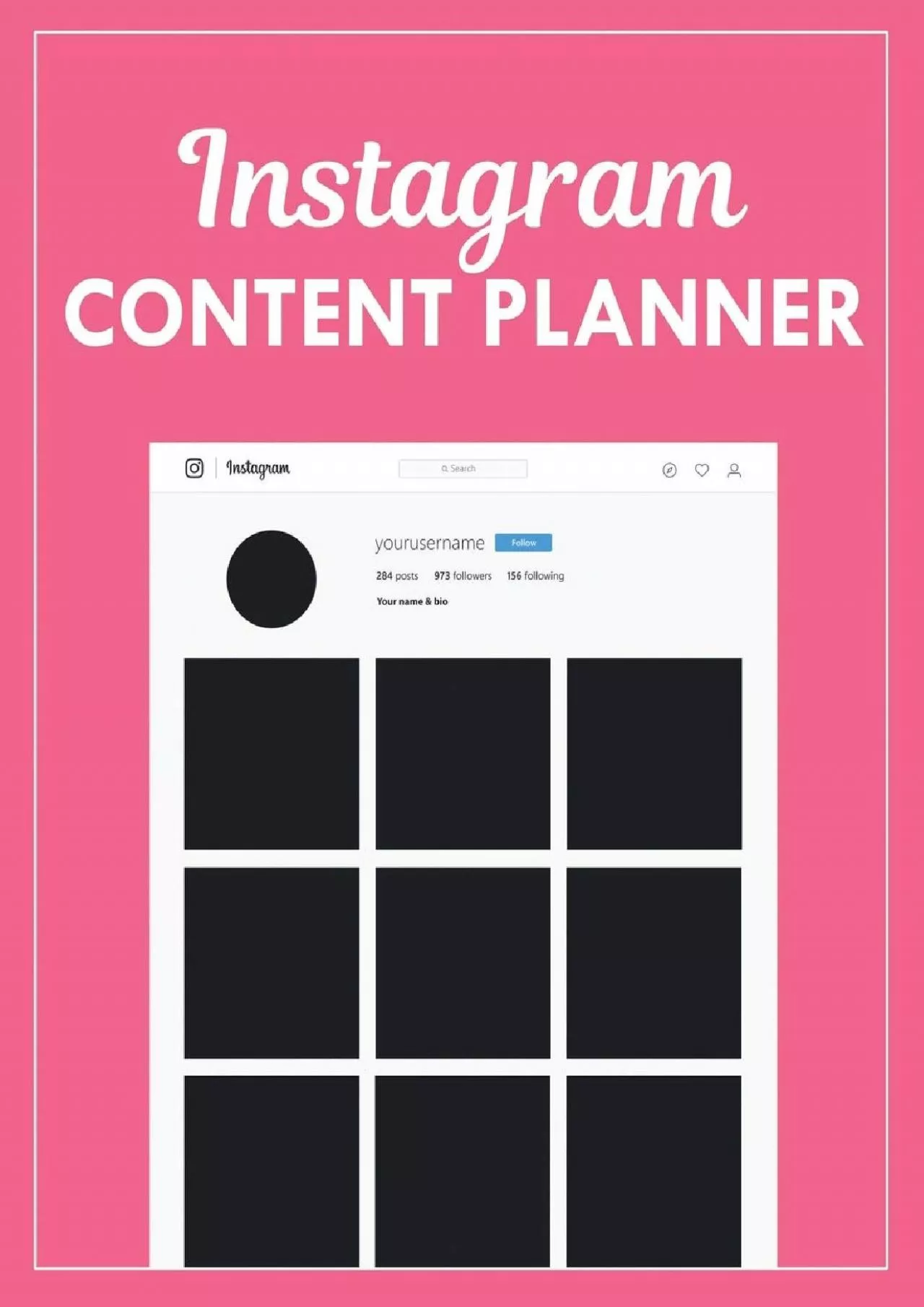 Instagram Content Planner: Weekly Post Planner and Instagram Layout Templates for Social