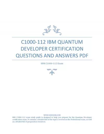 C1000-112 IBM Quantum Developer Certification Questions and Answers PDF