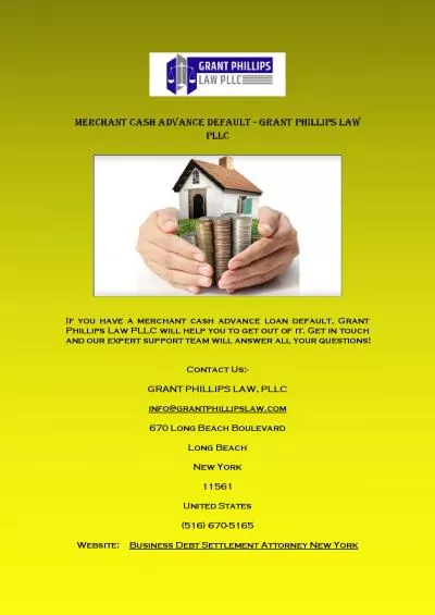 Merchant Cash Advance Default - Grant Phillips Law PLLC