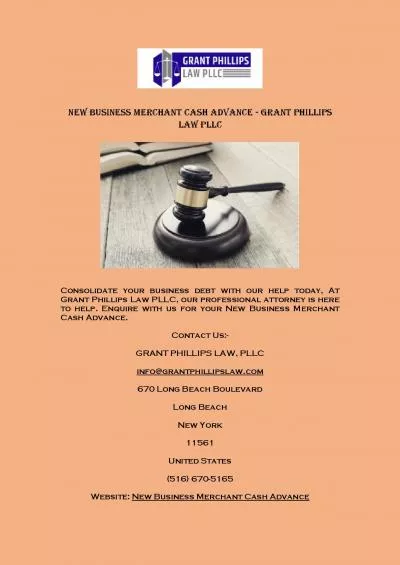 New Business Merchant Cash Advance - Grant Phillips Law PLLC