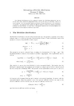 Estimating a Dirichlet distribution Thomas P