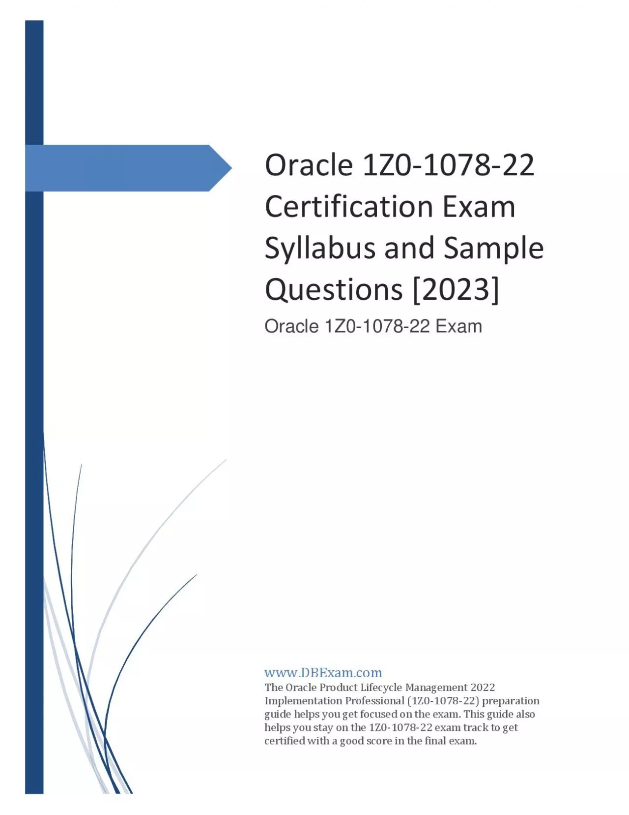 PDF-Oracle 1Z0-1078-22 Certification Exam Syllabus and Sample Questions [2023]