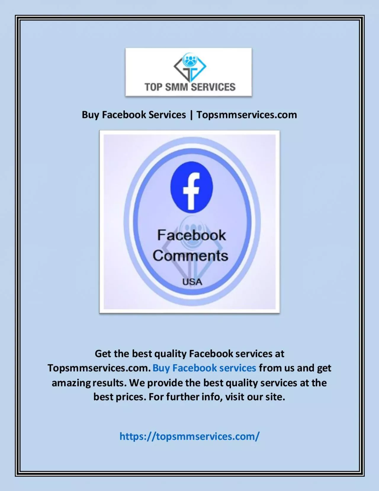 PDF-Buy Facebook Services | Topsmmservices.com