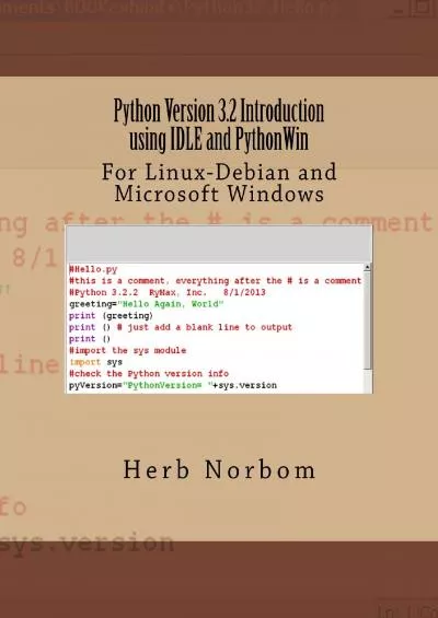 [BEST]-Python Version 3.2 Introduction using IDLE and PythonWin
