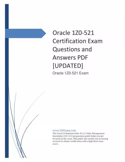 Oracle 1Z0-521 Certification Exam Questions and Answers PDF {UPDATED]