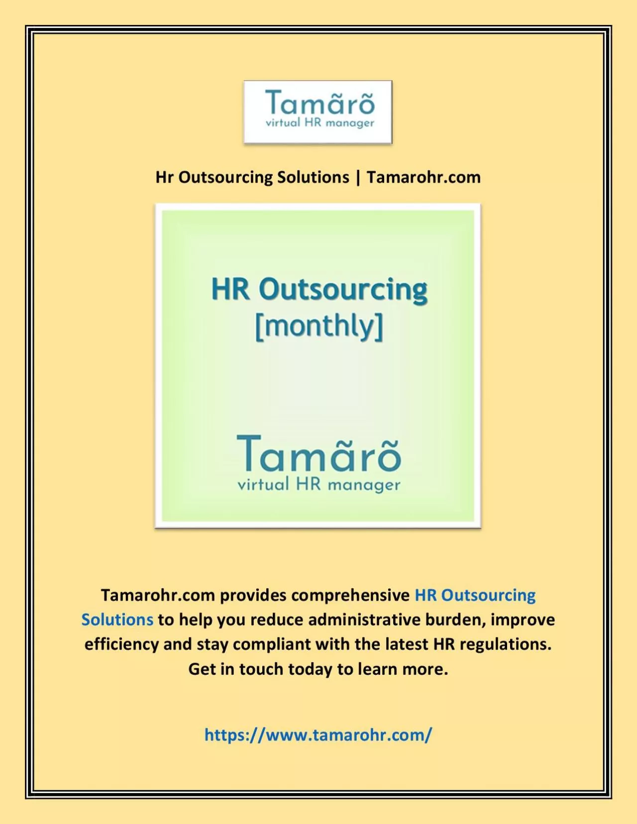 PDF-Hr Outsourcing Solutions | Tamarohr.com