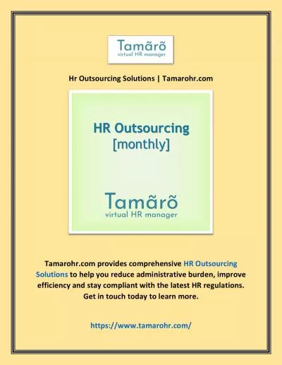 Hr Outsourcing Solutions | Tamarohr.com