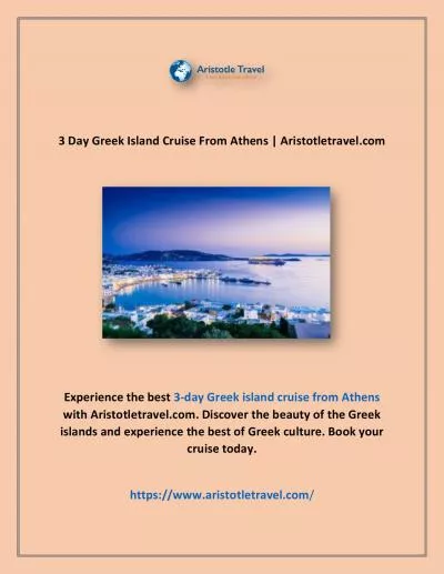 3 Day Greek Island Cruise From Athens | Aristotletravel.com