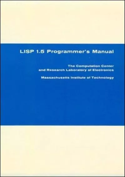[eBOOK]-LISP 1.5 Programmer\'s Manual