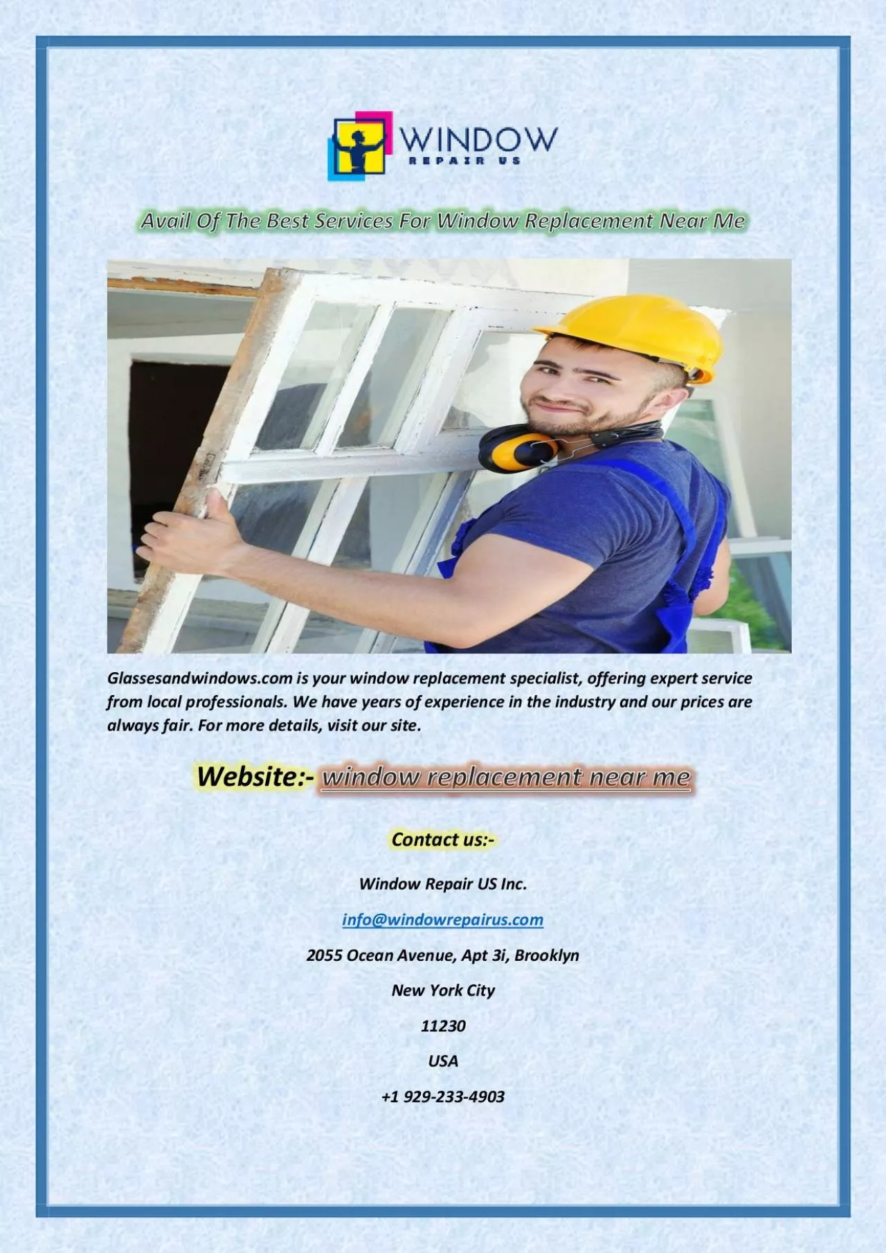 PDF-Avail Of The Best Services For Window Replacement Near Me