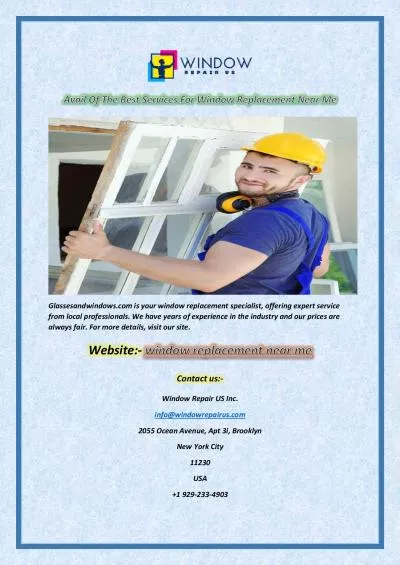 Avail Of The Best Services For Window Replacement Near Me