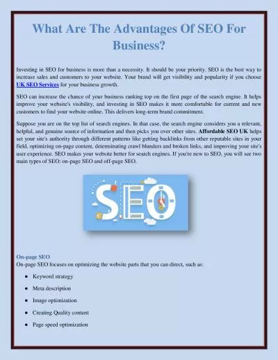 What Are The Advantages Of SEO For Business?