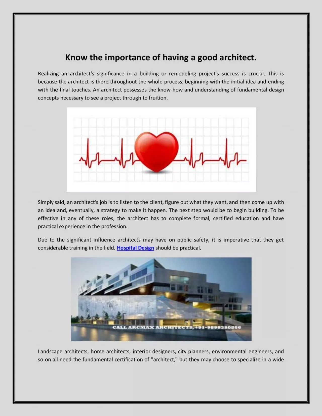 PDF-Know the importance of having a good architect.