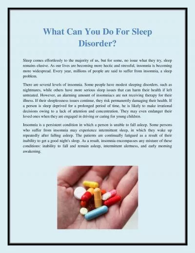 What Can You Do For Sleep Disorder?